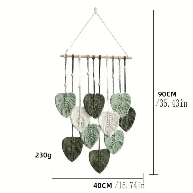 Handwoven Cotton Rope Leaf Tapestry DailySale