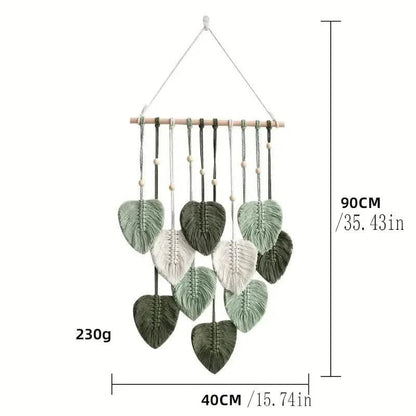 Handwoven Cotton Rope Leaf Tapestry DailySale