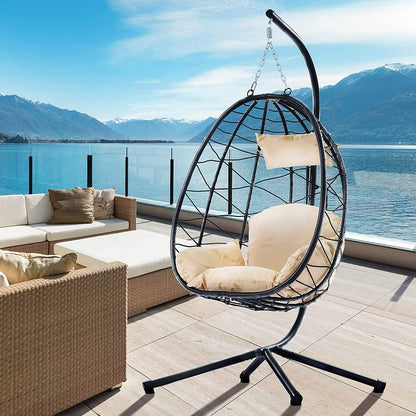 Hanging Egg Chair, Outdoor Indoor Swing Chair DailySale