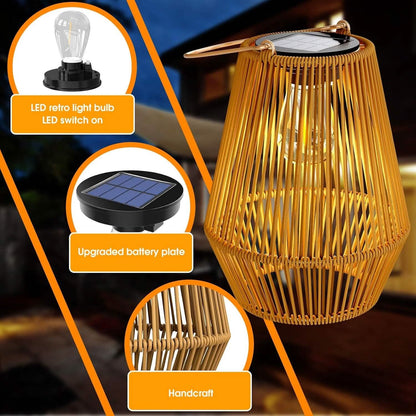 Hanging Solar Woven Lantern Solar Lamp Lights Decoration DailySale