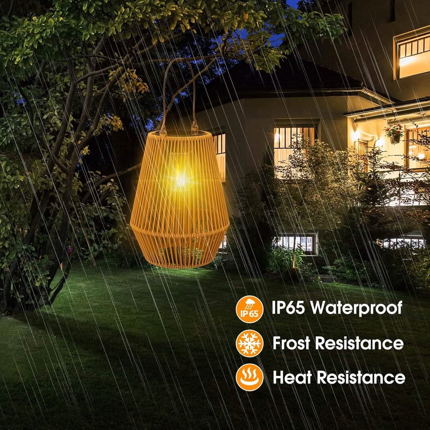 Hanging Solar Woven Lantern Solar Lamp Lights Decoration DailySale