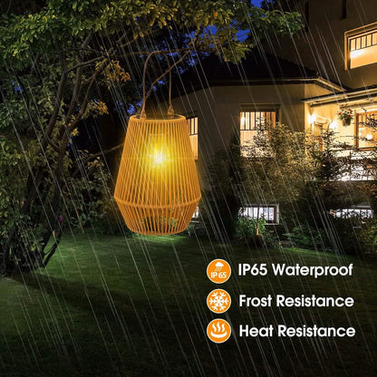 Hanging Solar Woven Lantern Solar Lamp Lights Decoration DailySale