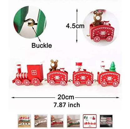 Happy Trees Wooden Christmas Train with Snowman DailySale