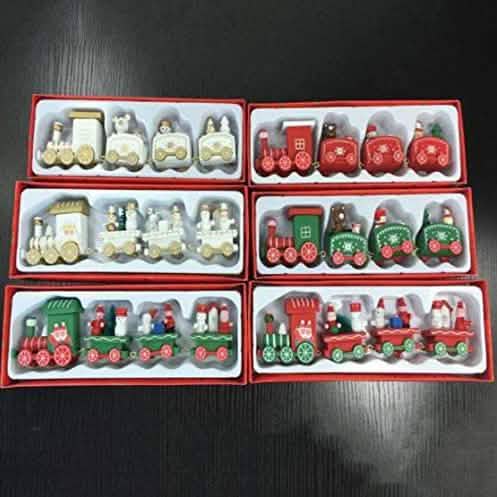 Happy Trees Wooden Christmas Train with Snowman DailySale