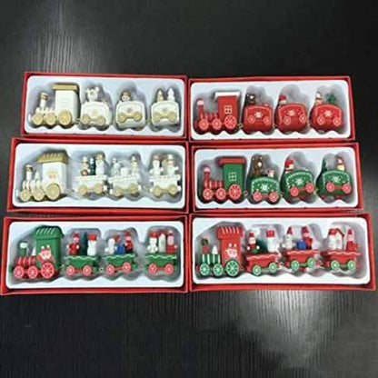 Happy Trees Wooden Christmas Train with Snowman DailySale