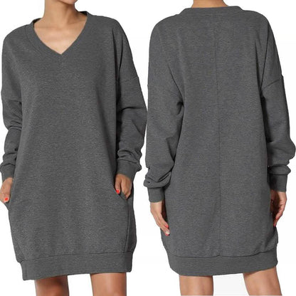 Haute Edition Women's Oversized Pullover Sweatshirt Dress DailySale