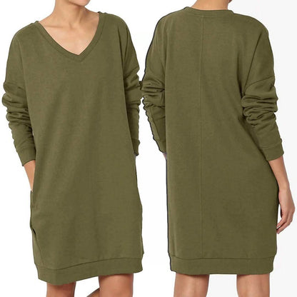 Haute Edition Women's Oversized Pullover Sweatshirt Dress DailySale