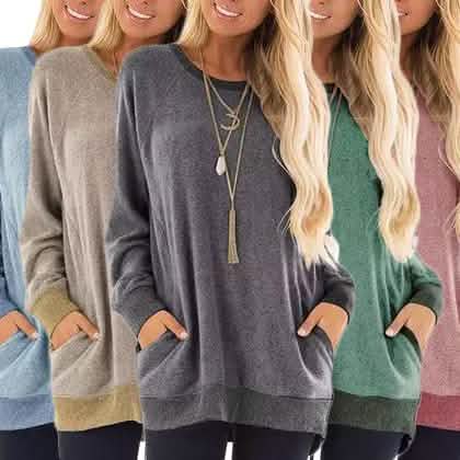 Haute Edition Women's Ultra Soft Long Sleeve Pullover Sweatshirt DailySale