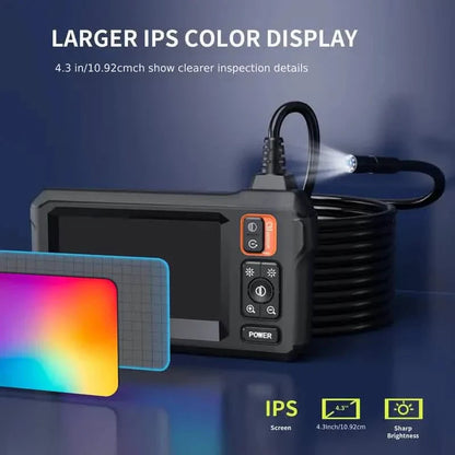 HD 1080P Borescope with 4.3" LCD Screen - Waterproof, Rechargeable Endoscope Camera DailySale