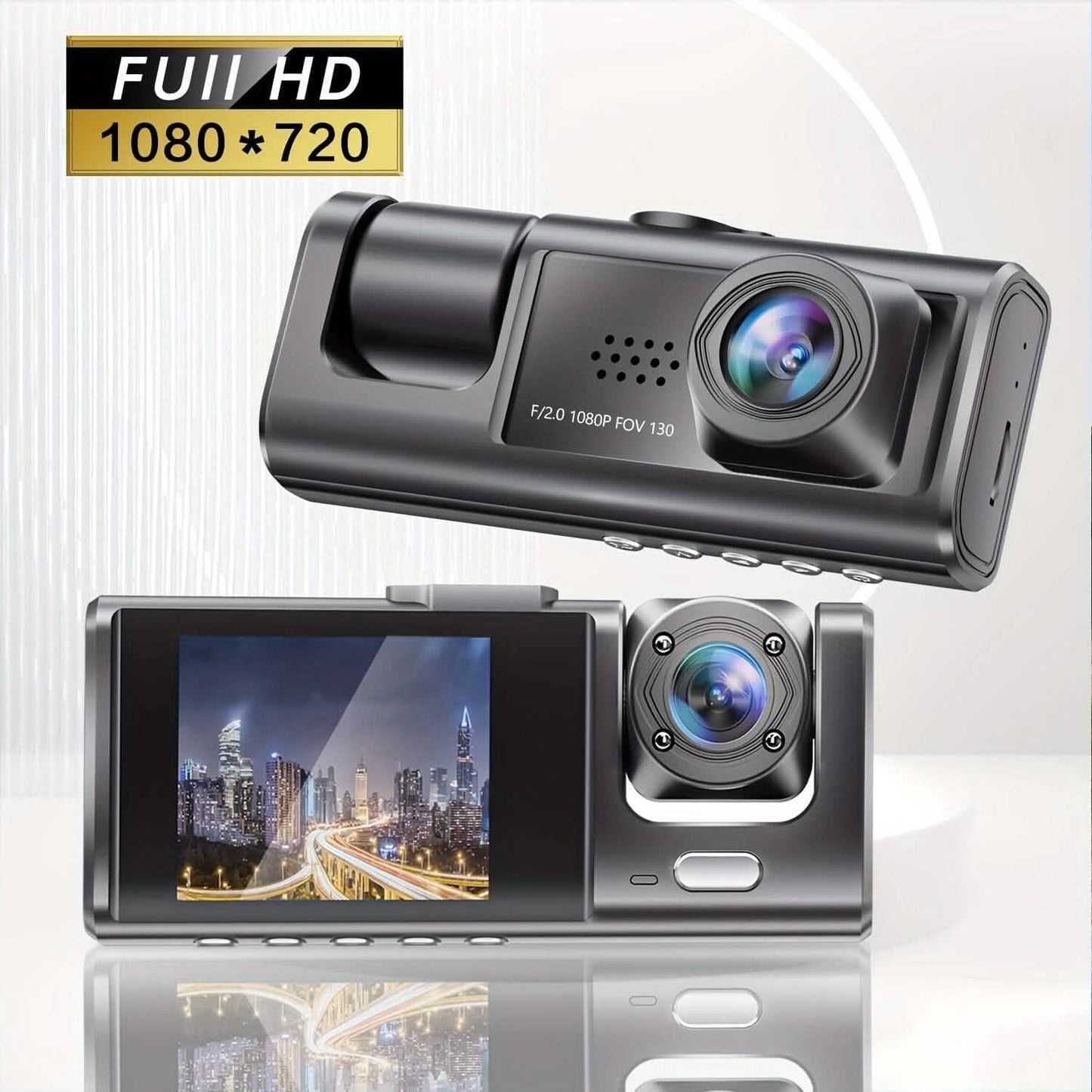 HD 1080P Car Dual Camera with IR Night Vision Loop Recording 2" IPS Screen DailySale