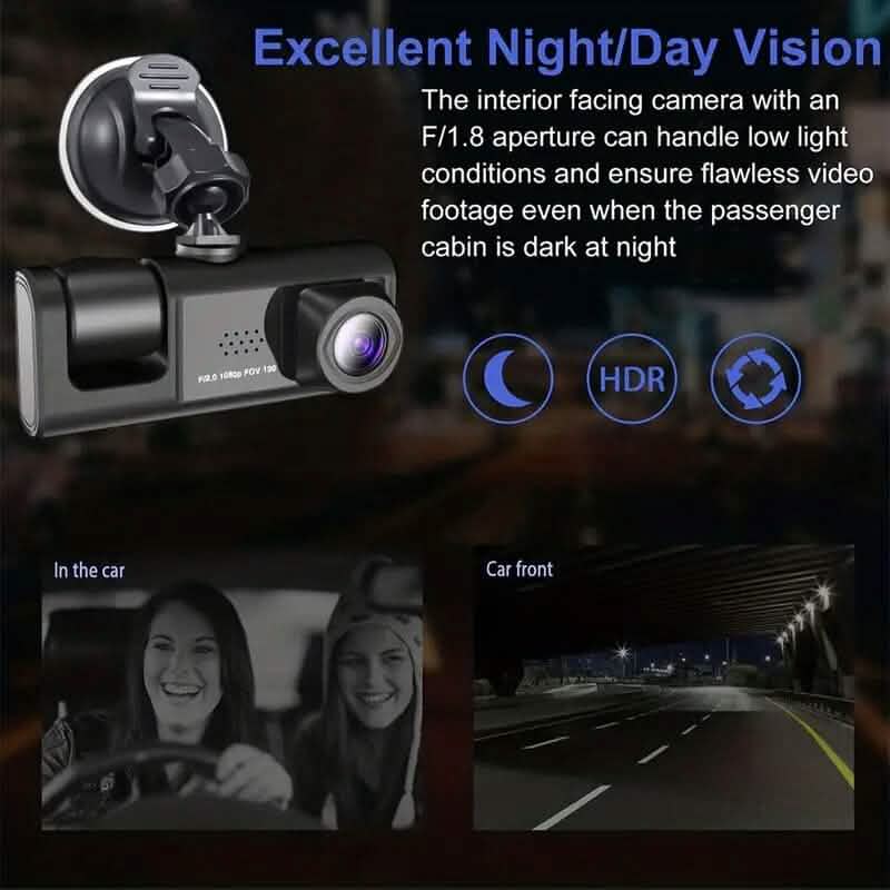 HD 1080P Car Dual Camera with IR Night Vision Loop Recording 2" IPS Screen DailySale
