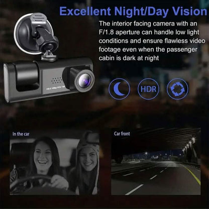 HD 1080P Car Dual Camera with IR Night Vision Loop Recording 2" IPS Screen DailySale