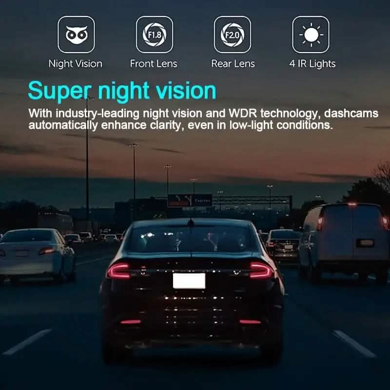 HD 1080P Car Dual Camera with IR Night Vision Loop Recording 2" IPS Screen DailySale