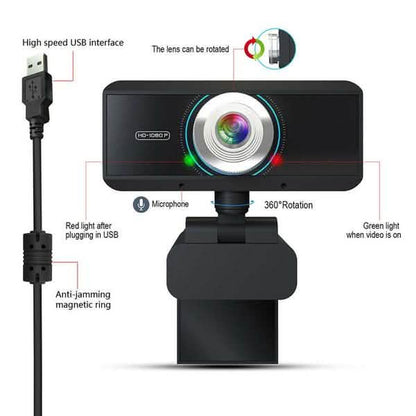HD 1080P Desktop PC Video Calling Webcam with Microphone DailySale