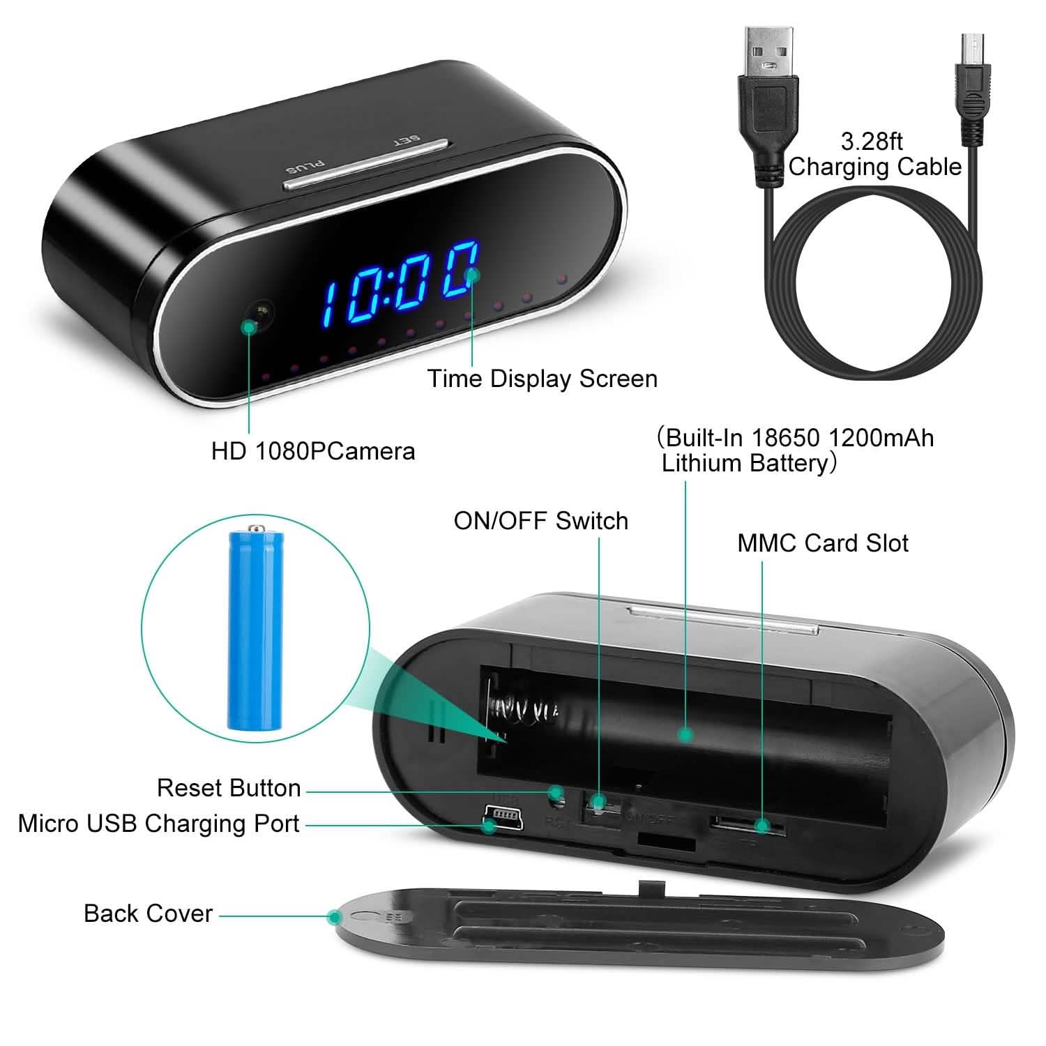 HD 1080P Wi-Fi Alarm Clock Camera DailySale