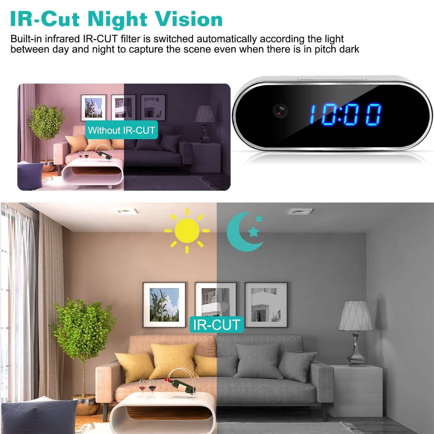 HD 1080P Wi-Fi Alarm Clock Camera DailySale