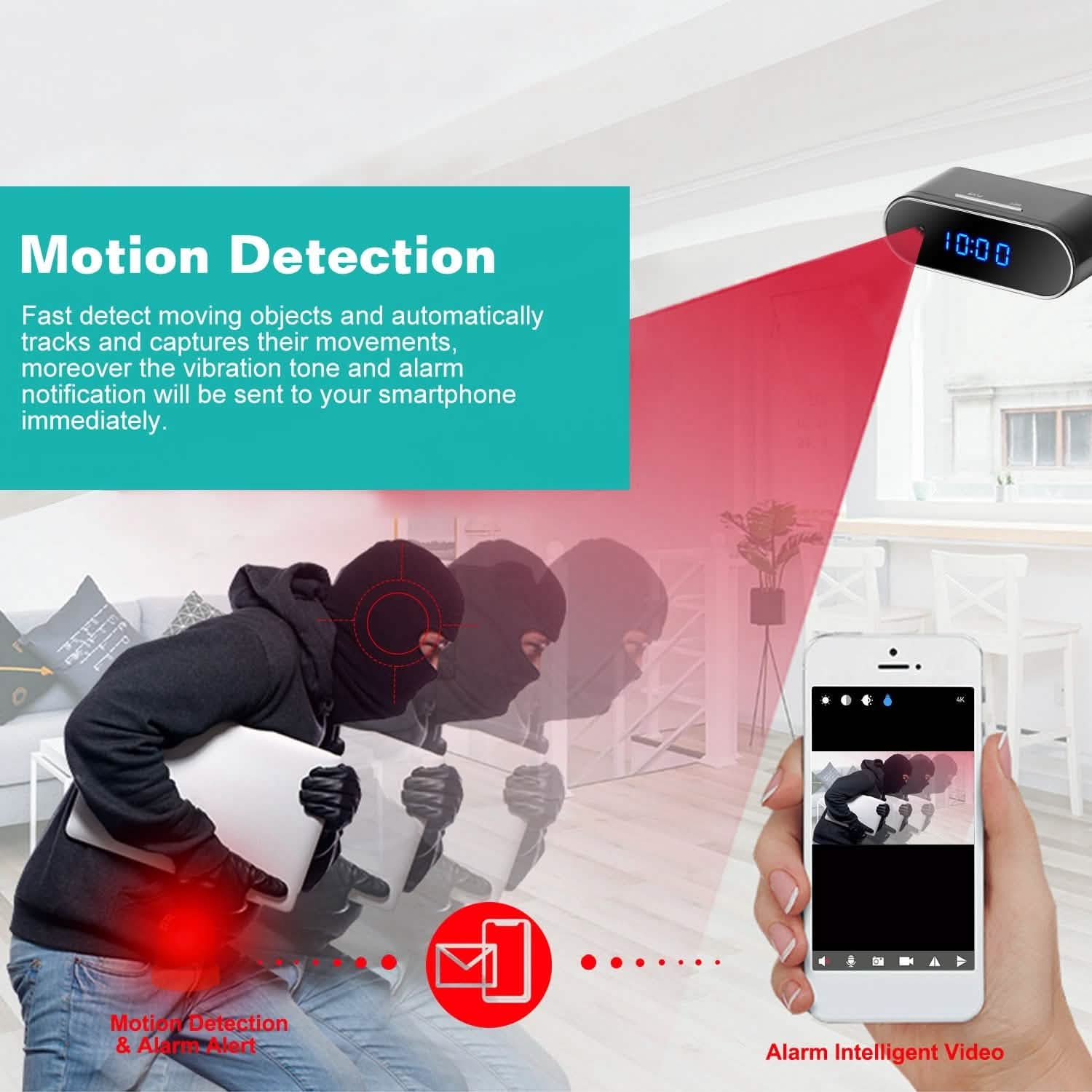 HD 1080P Wi-Fi Alarm Clock Camera DailySale