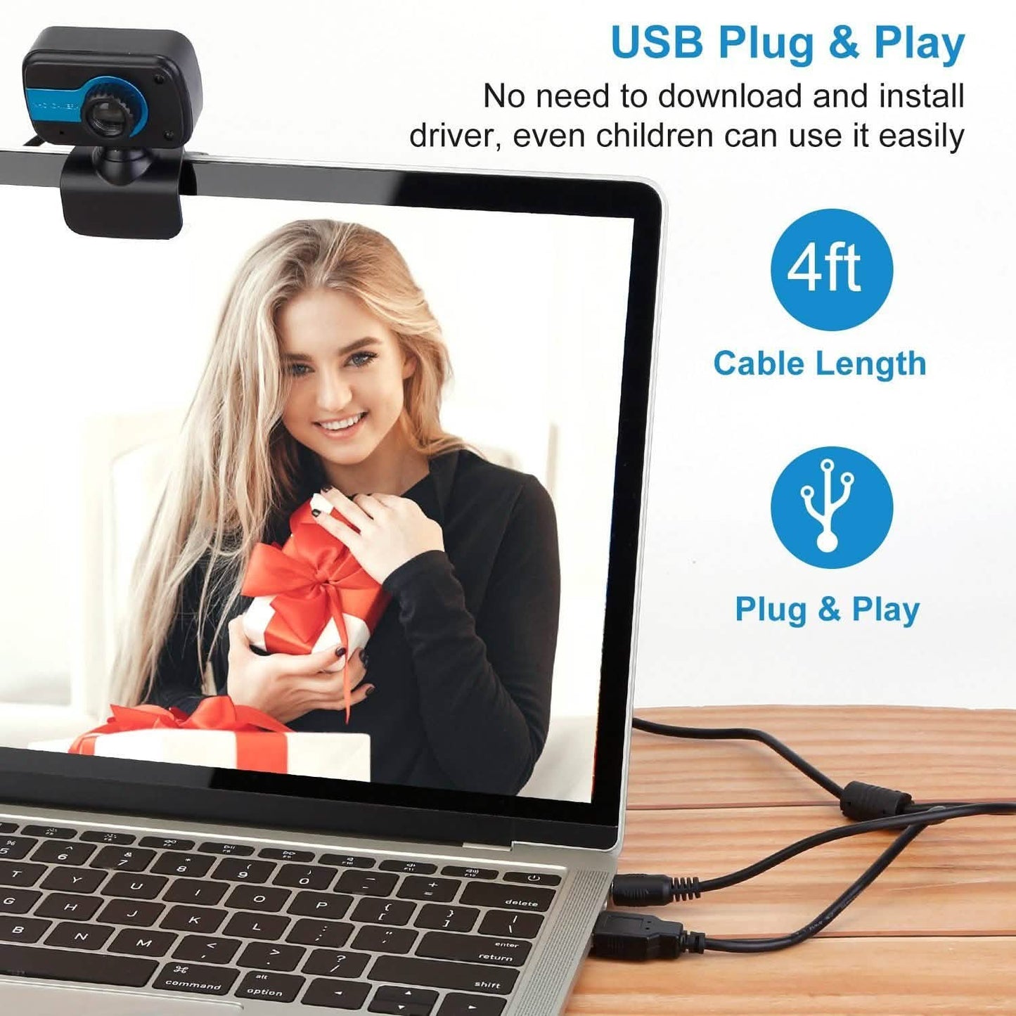 HD Webcam USB PC with Microphone Rotatable Clip DailySale