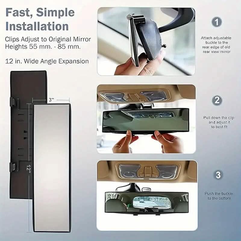 HD Wide-Angle Rearview Mirror for Cars, SUVs and Trucks DailySale