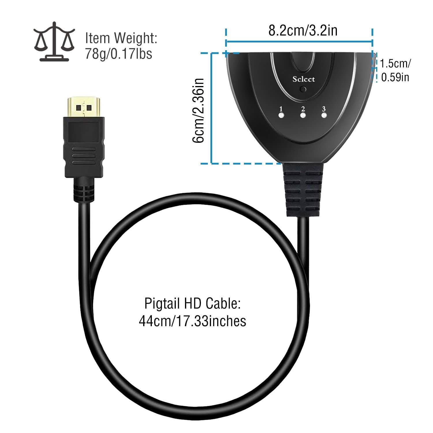 HDMI 1080P 3-in-1 Output HDTV Switch Splitter DailySale