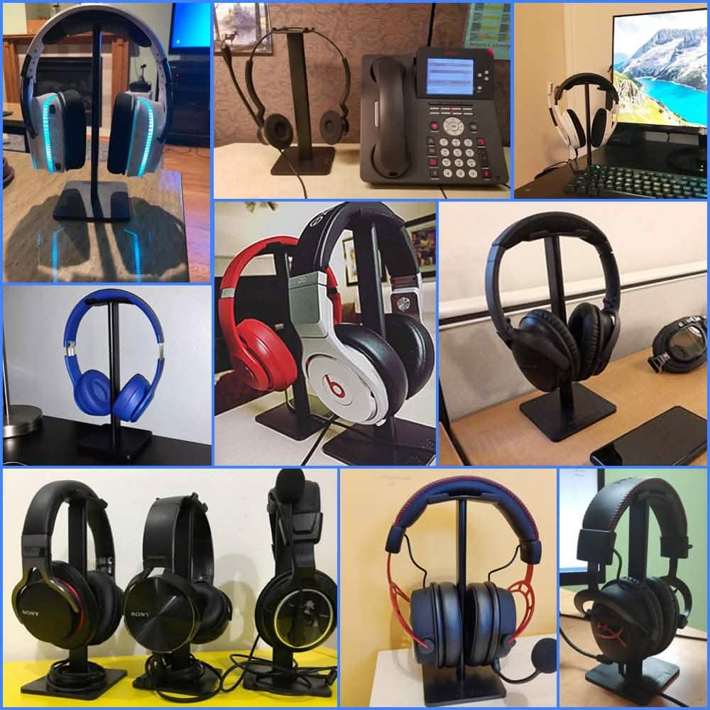 Headphone Stand with Aluminum Supporting Bar Flexible Headrest DailySale