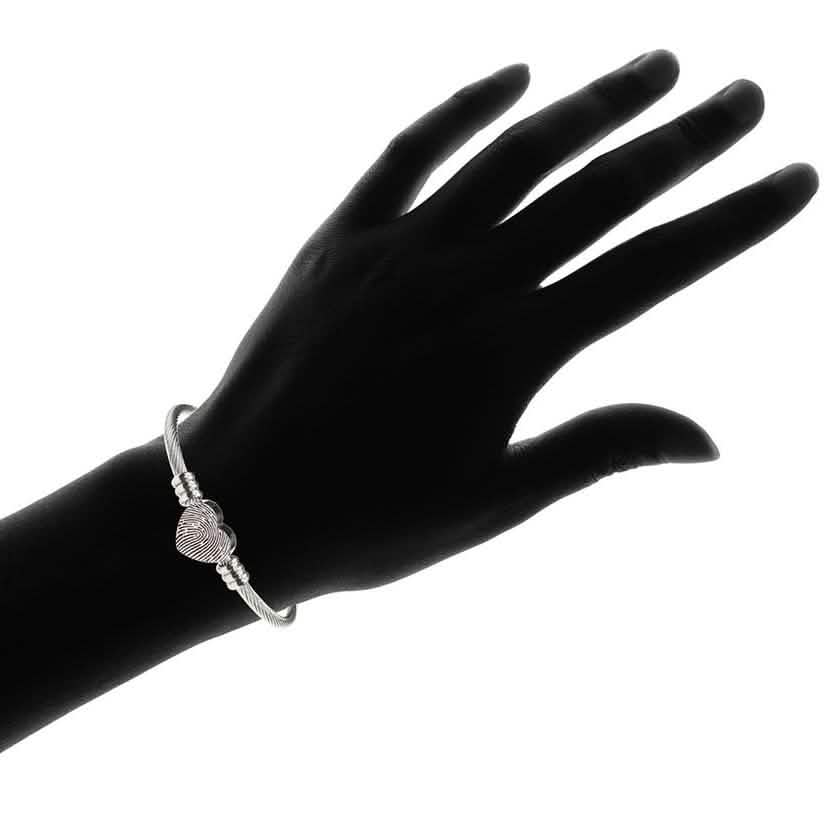 Heart Cable Initial Bracelet Hypoallergenic and Adjustable DailySale