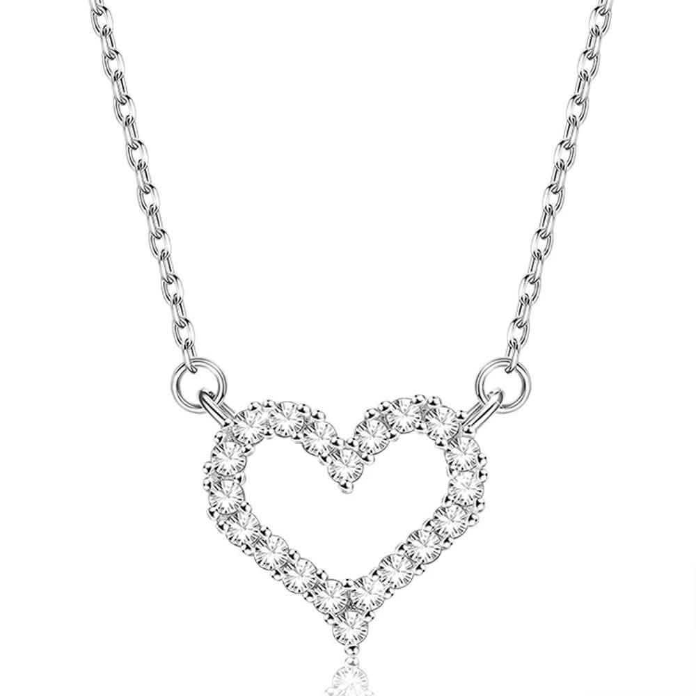 Heart-Shape 925 Sterling Silver Pendant Necklace DailySale