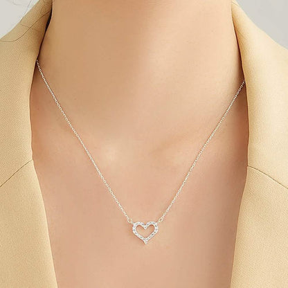 Heart-Shape 925 Sterling Silver Pendant Necklace DailySale