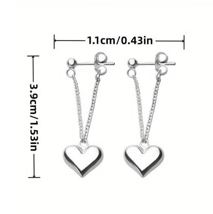 Heart-Shaped Dangle Earrings DailySale