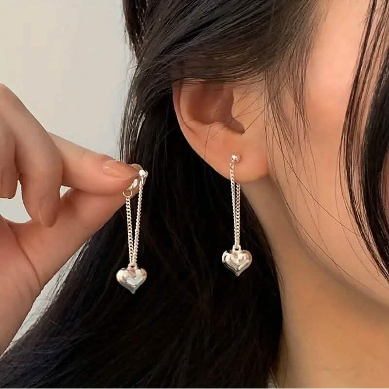 Heart-Shaped Dangle Earrings DailySale