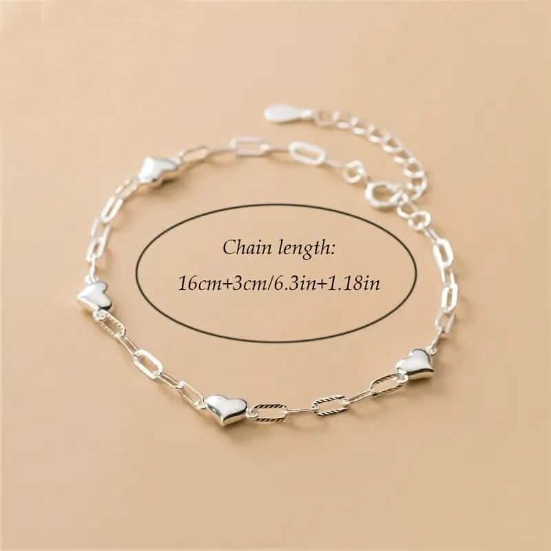 Heart-Shaped S925 Silver Bracelet DailySale