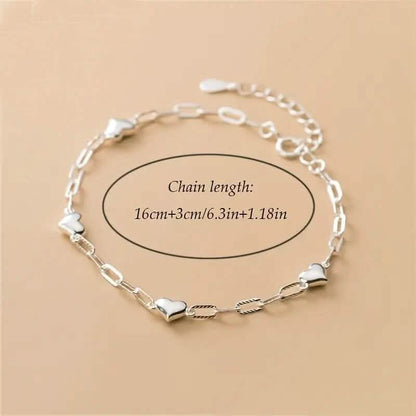 Heart-Shaped S925 Silver Bracelet DailySale