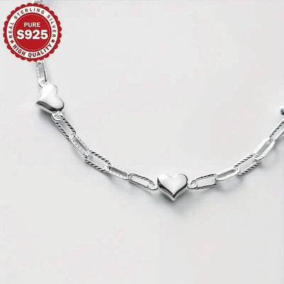 Heart-Shaped S925 Silver Bracelet DailySale