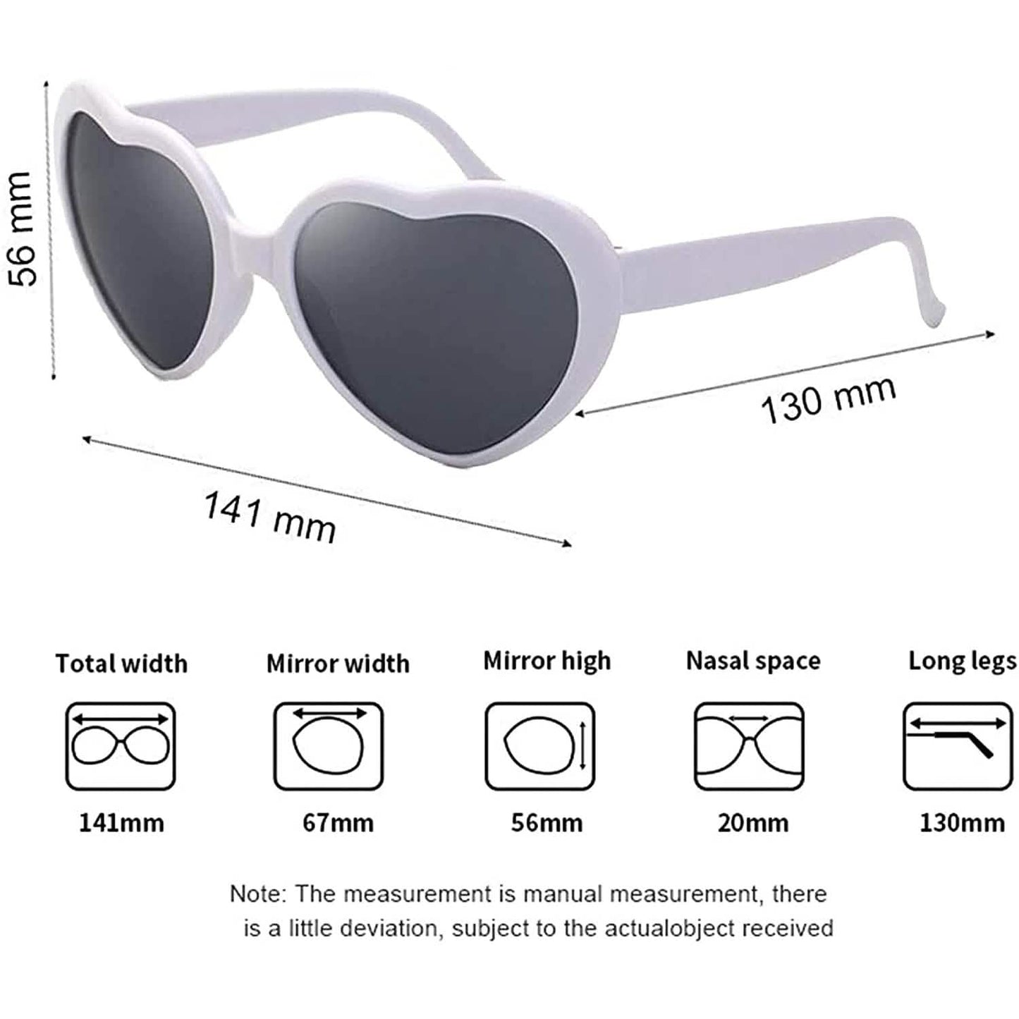 Heart Shaped Sunglasses EDM Festival Light Changing Eyewear Heart Effect DailySale