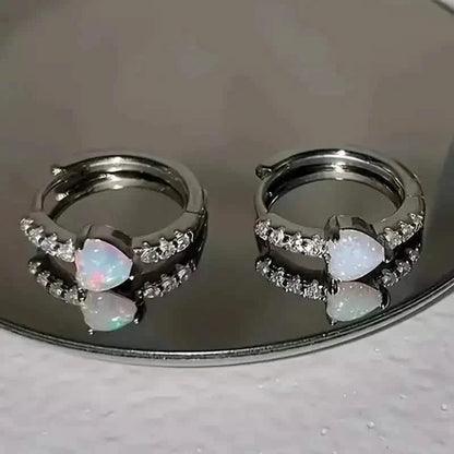 Heart-shaped Synthetic Zirconia Hoop Earrings DailySale
