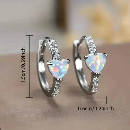 Heart-shaped Synthetic Zirconia Hoop Earrings DailySale