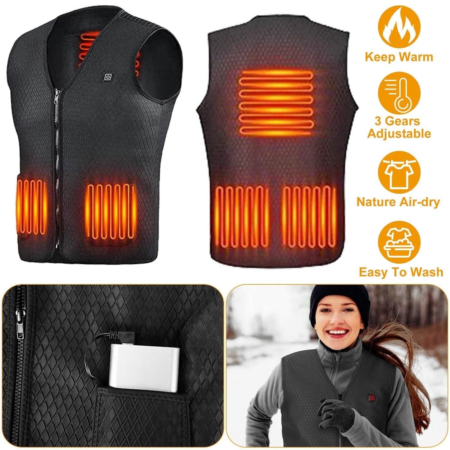 Heat Jacket Vest with 3 Adjustable Temperatures DailySale