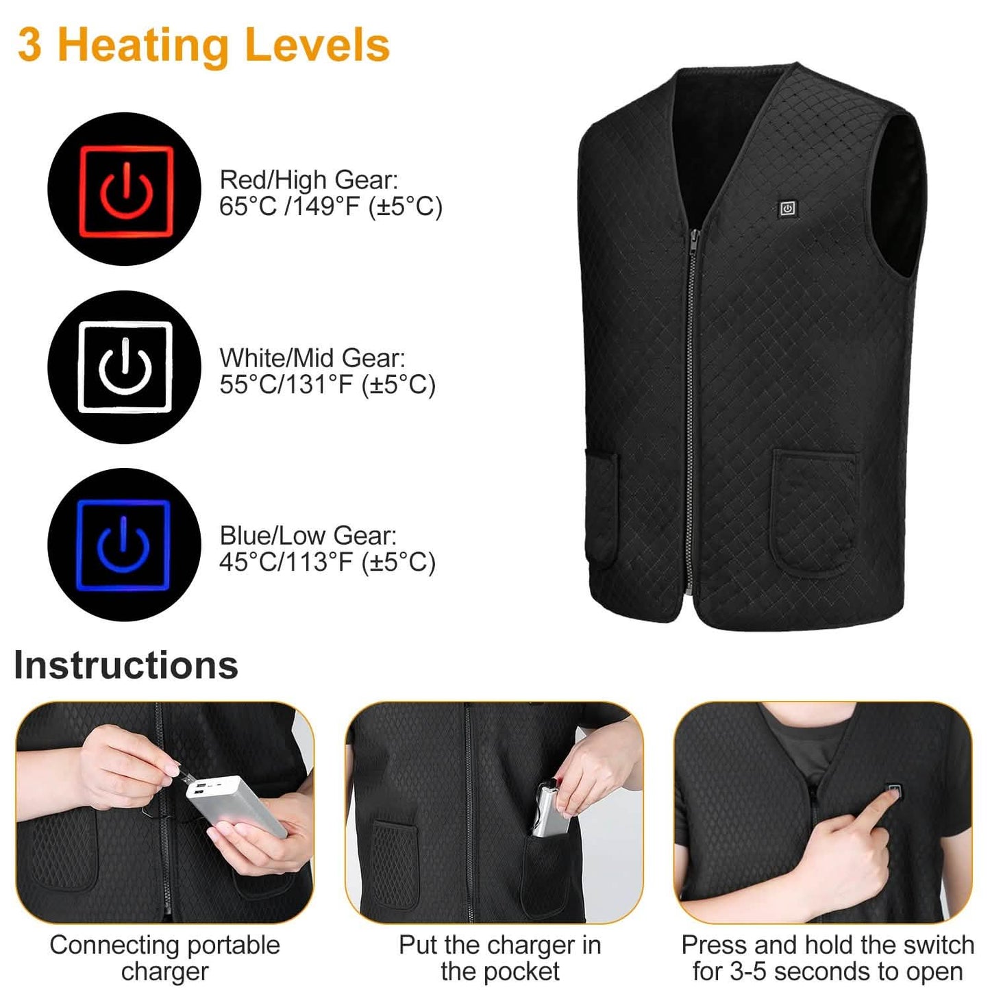 Heat Jacket Vest with 3 Adjustable Temperatures DailySale