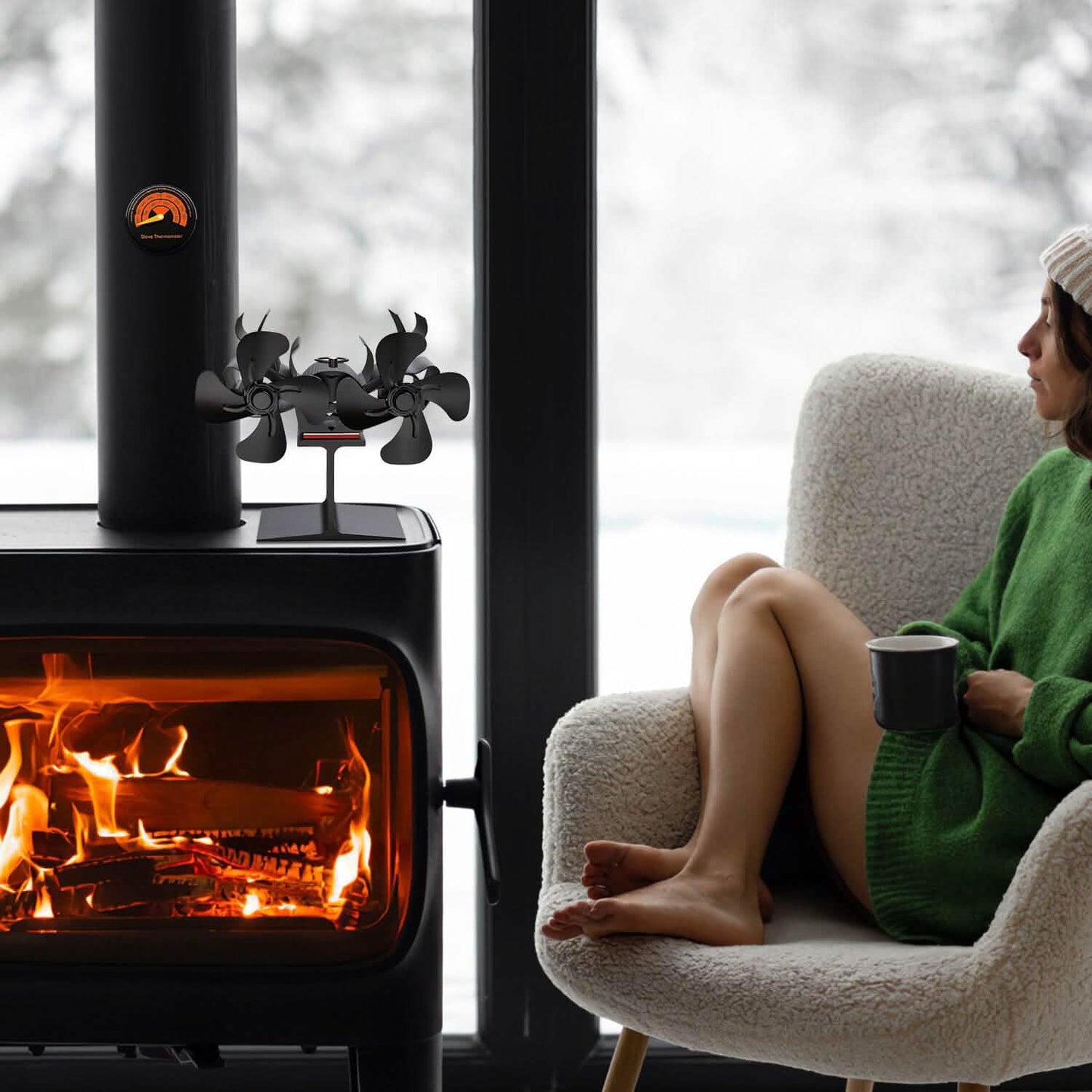 Heat Powered Wood Stove Fan DailySale