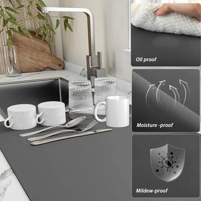Heat Resistant Drainer Mat with Non-Slip Rubber Back DailySale