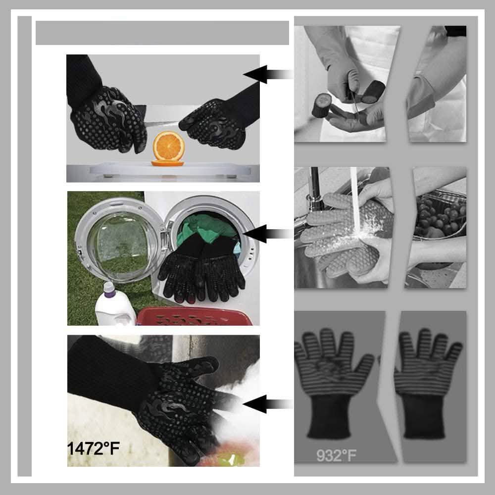 Heat Resistant Grilling Long Silicone Non-Slip Gloves DailySale