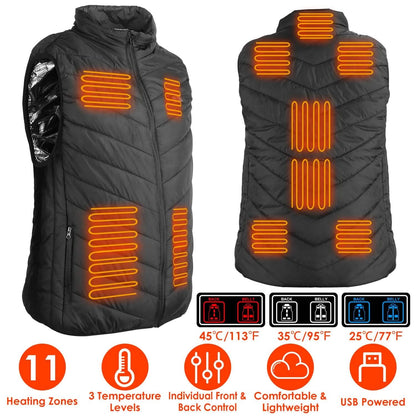 Heated Vest Electric USB Jacket with 3 Temperature Levels DailySale