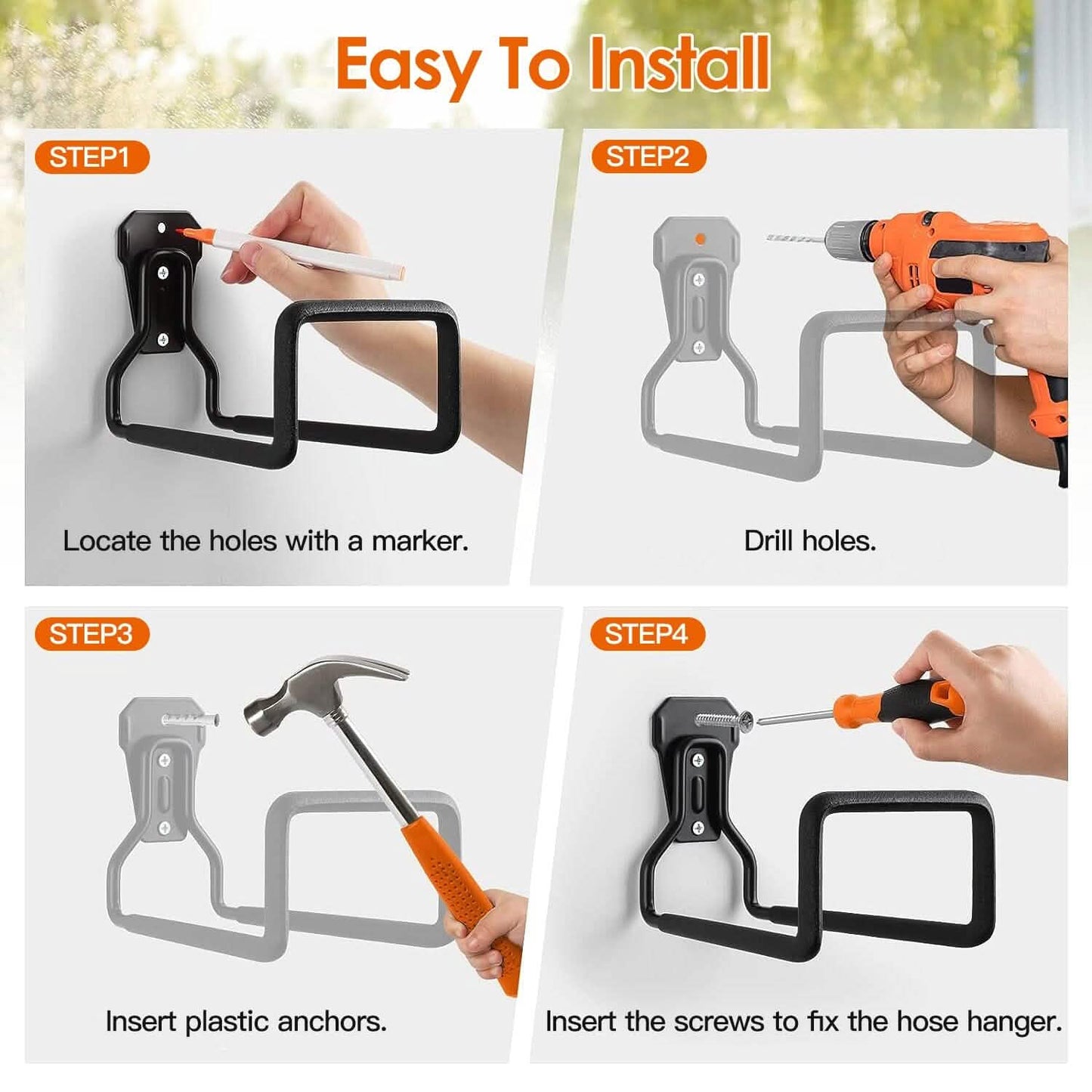 Heavy Duty Iron Hose Holder Wall Mounted DailySale