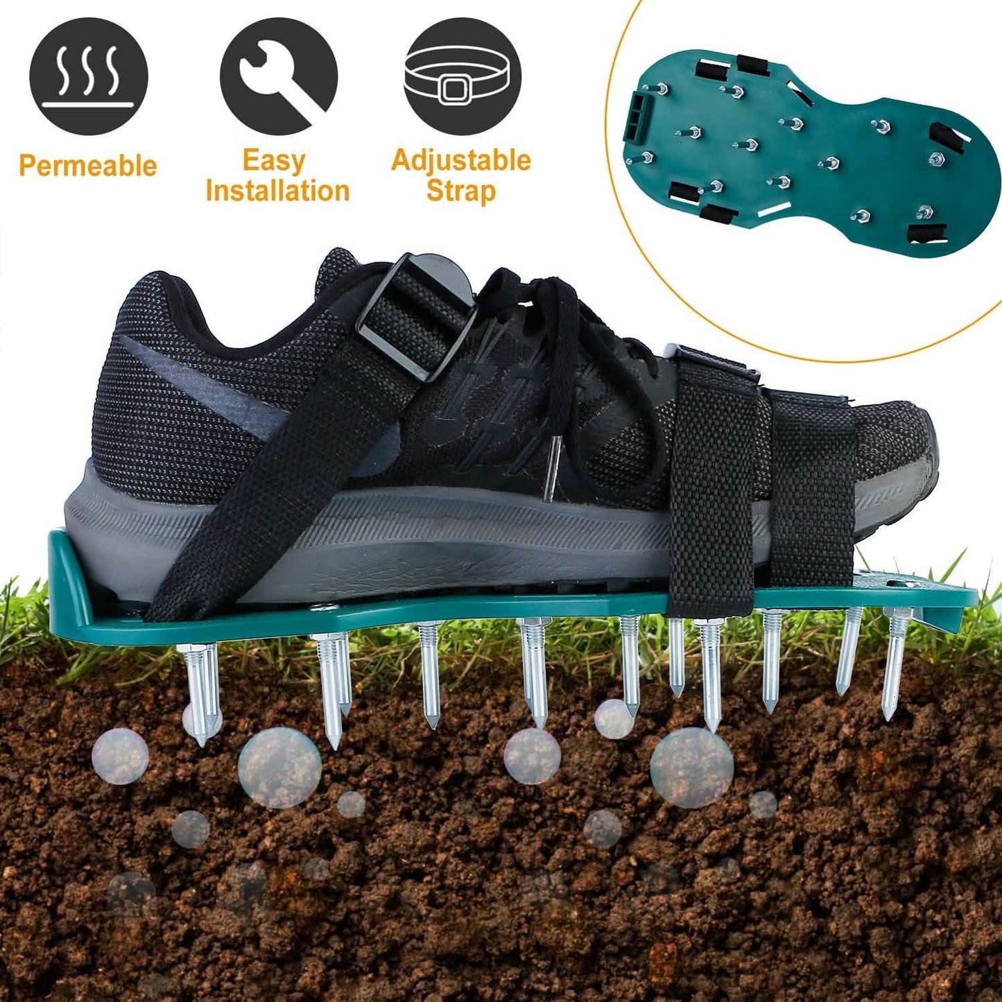Heavy Duty Lawn Aerator Shoes with Adjustable Straps DailySale