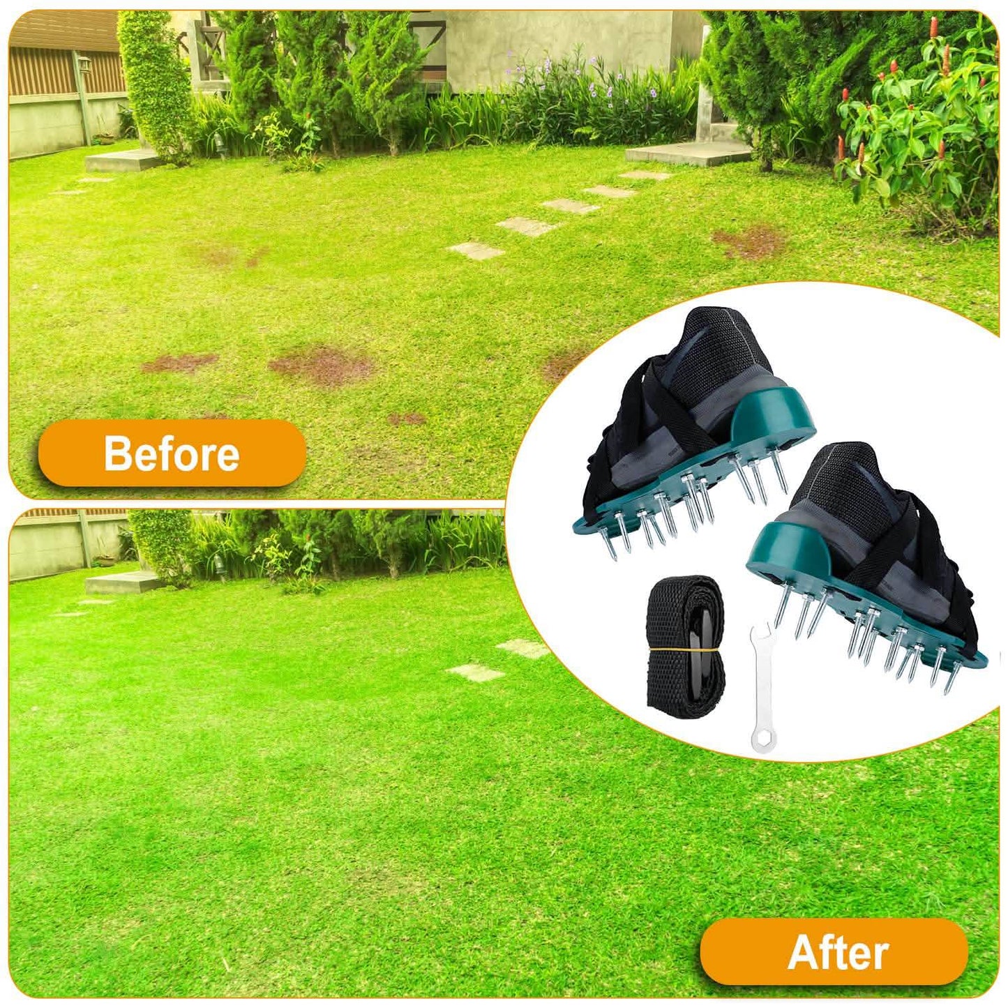 Heavy Duty Lawn Aerator Shoes with Adjustable Straps DailySale