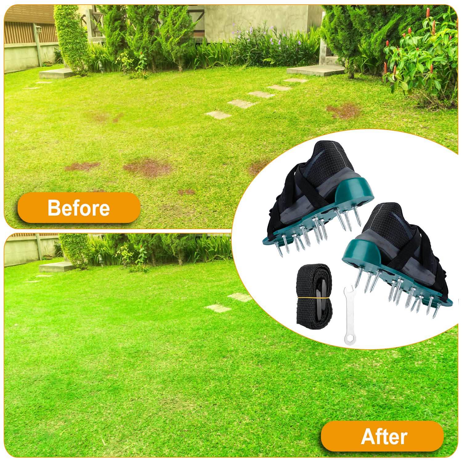 Heavy Duty Lawn Aerator Shoes with Adjustable Straps DailySale