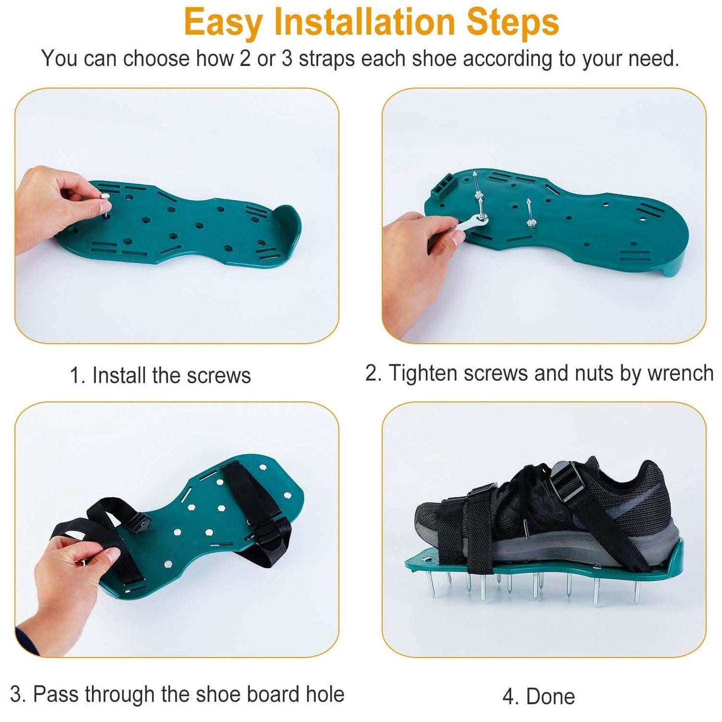 Heavy Duty Lawn Aerator Shoes with Adjustable Straps DailySale