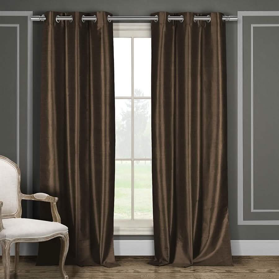 Heavy Faux-Silk Double-Layered Blackout Thermal Panel Pair - Assorted Colors DailySale