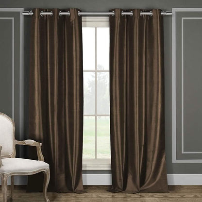Heavy Faux-Silk Double-Layered Blackout Thermal Panel Pair - Assorted Colors DailySale