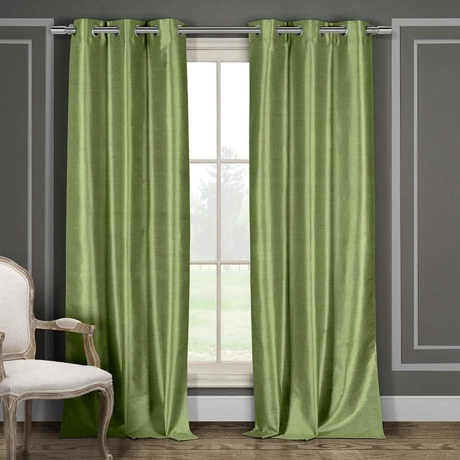 Heavy Faux-Silk Double-Layered Blackout Thermal Panel Pair - Assorted Colors DailySale